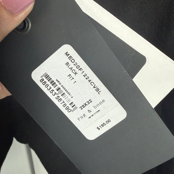 Rag & Bone Men’s Fit 1 Stretch Skinny Jeans Black 29x32 NWT - Picture 8 of 10